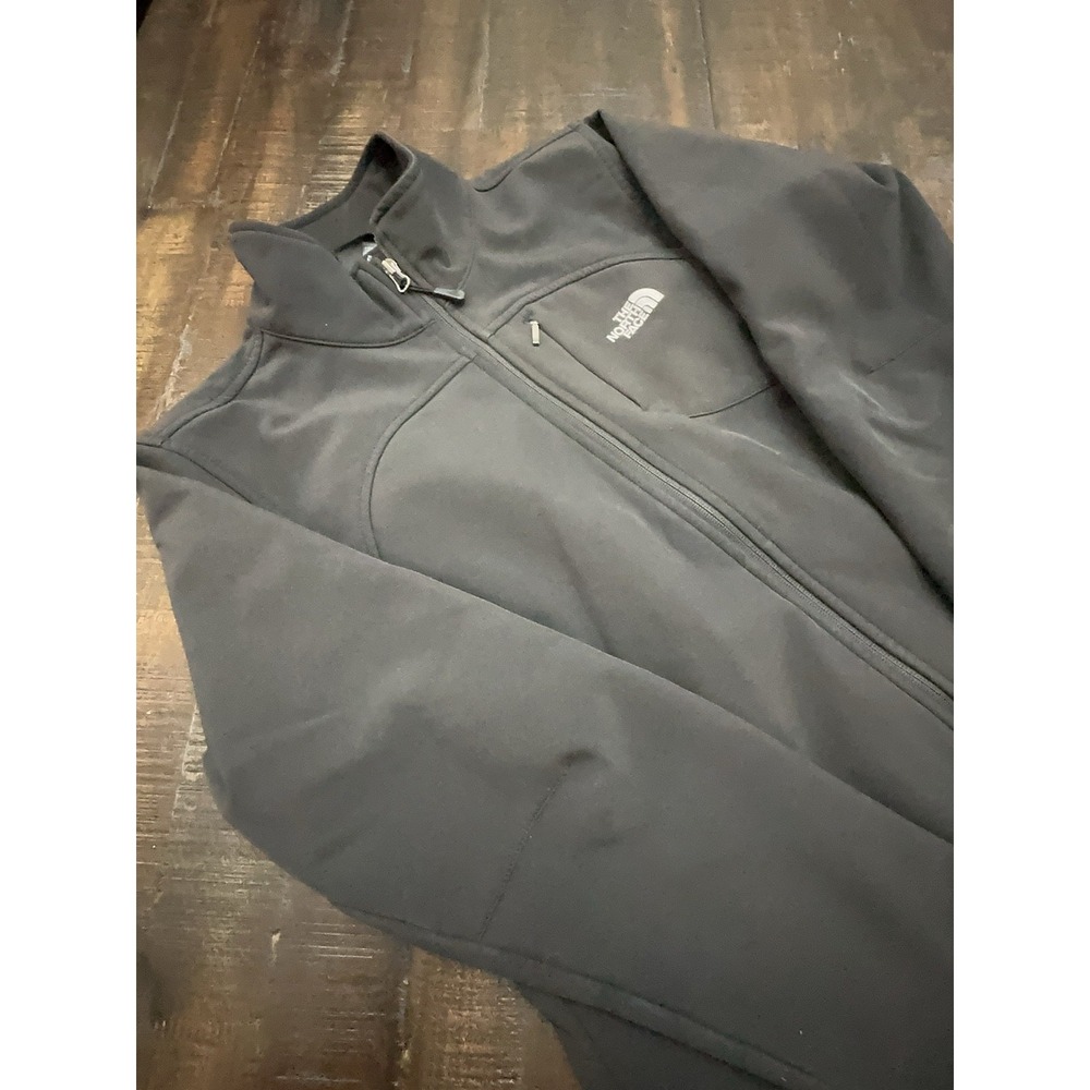 The North Face Jacket Womens Large Black Softshell Fleece Lined Full Zip Outdoor